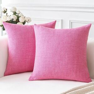 Set of Two Pink Throw Pillows